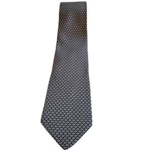 Nautica Silk Necktie Gray Black and Blue Design Tie